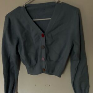 Women's Blue Cardigan Sweater